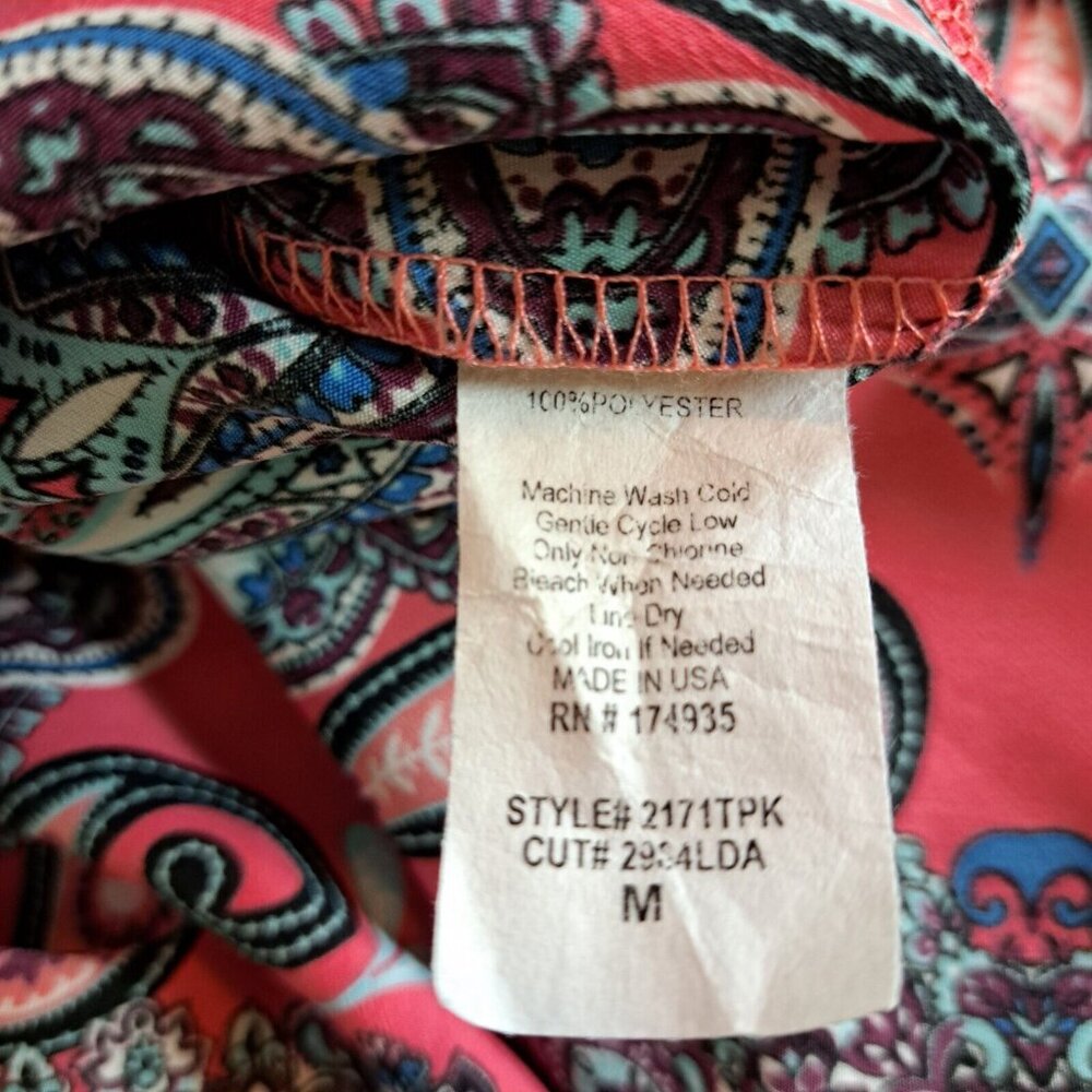 Verse Paisley Print Tank Blouse Size Medium - Picture 8 of 8